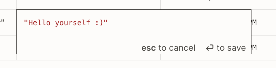 Inline value editor