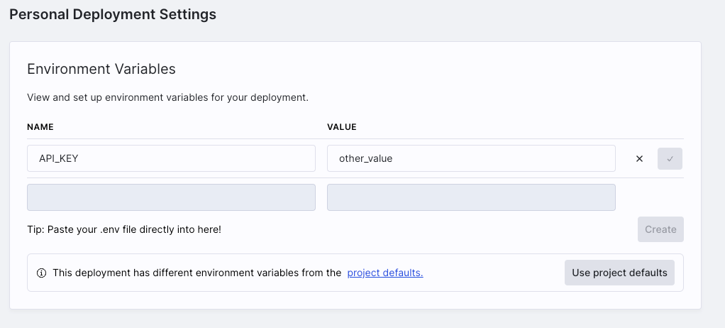 Environment Variable Default Mismatch