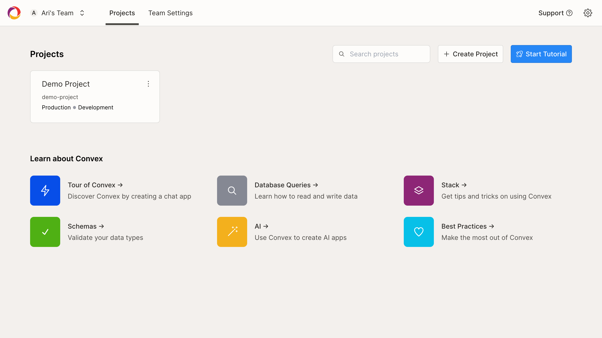 Dashboard Projects View